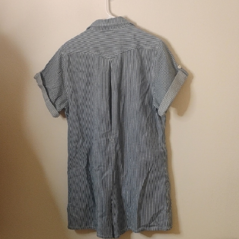 Clare V Blue and White Striped Mini Romper - Picture 3 of 5